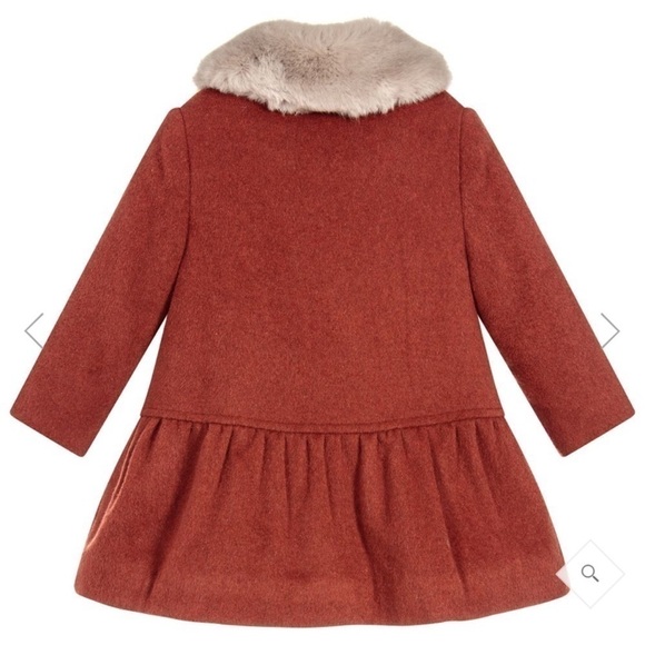 GIRLS Brown Wool Blend Coat - Picture 2 of 6